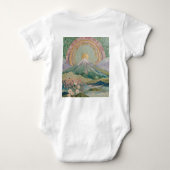 Ethereal Bloom: Pastel Mosaic Volcano in Spring Romper (Achterkant)