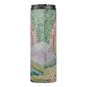 Ethereal Bloom: Pastel Mosaic Volcano in Spring Thermosbeker (Achterkant)