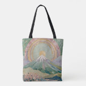 Ethereal Bloom: Pastel Mosaic Volcano in Spring Tote Bag (Achterkant)