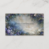 Ethereal Blue and Purple Floral Border Gold Frame Visitekaartje (Voorkant)