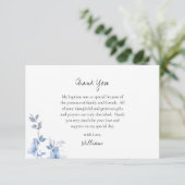 Ethereal Blue Flowers Orthodox Christian Baptism   Bedankkaart (Staand voorkant)