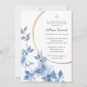 Ethereal Blue Flowers Orthodox Christian Baptism   Kaart (Voorkant)