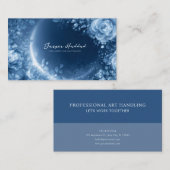 Ethereal Blue Rose Floral Glowing Cosmic Night Visitekaartje (Voorkant / Achterkant)