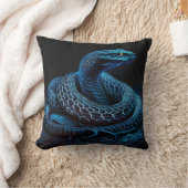 Ethereal Blue Serpent | Mystic Fantasy Snake Decor Kussen (Deken)