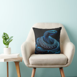 Ethereal Blue Serpent | Mystic Fantasy Snake Decor Kussen