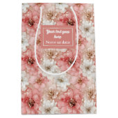 Ethereal blush and gold custom name gift bag medium cadeauzakje (Voorkant)