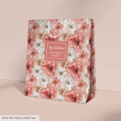 Ethereal blush and gold custom name gift bag medium cadeauzakje