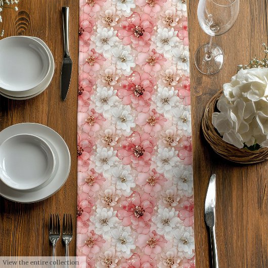 Ethereal blush and gold floral table centerpiece medium tafelloper