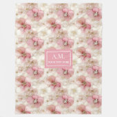 Ethereal Blush & Gold Elegant Custom Name Blanket Fleece Deken (Voorkant)