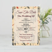 Ethereal Boho Feather Wildflower Wedding Motif Save The Date (Staand voorkant)