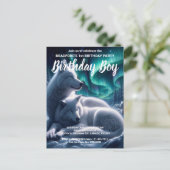 Ethereal Bond Witte Wolven Rustende Verjaardagsuit Briefkaart (Staand voorkant)