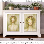 Ethereal Botanical Blindfold Woman FH6 Decoupage Tissuepapier