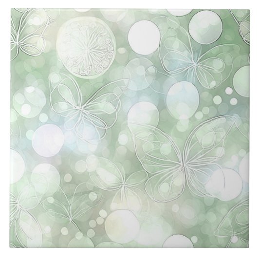 Ethereal Butterfly Glow Green ID1184b Tegeltje (Voorkant)