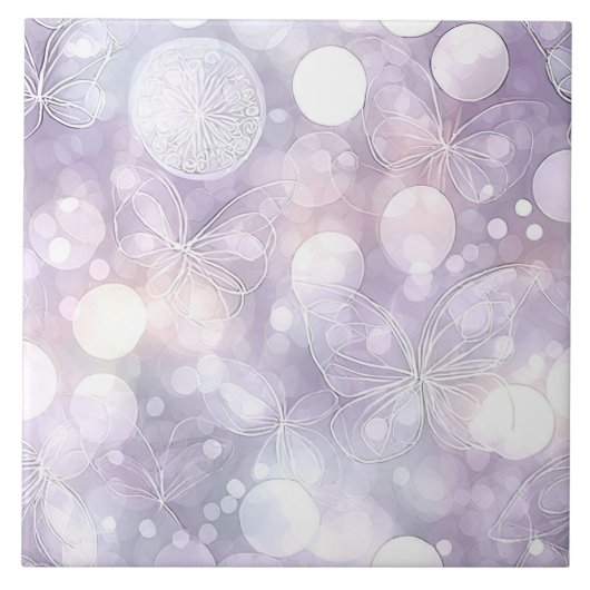 Ethereal Butterfly Glow Lavender ID1184a Tegeltje (Voorkant)