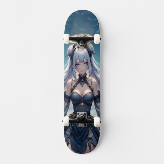 Ethereal Celestial Angel Anime Girl Persoonlijk Skateboard (Voorkant)