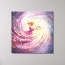 Ethereal Celestial Women: A Cosmic Journey Through Canvas Afdruk