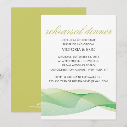 ETHEREAL CHIC | REHEARSAL DINER INVITATION KAART (Voorkant / Achterkant)