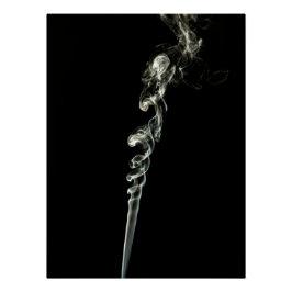 Ethereal Dance of Incense Smoke Perfect Poster