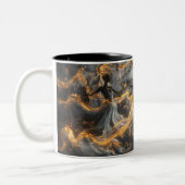 Ethereal Dance Of Light, Enchanting Art, Gift for Tweekleurige Koffiemok (Links)