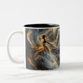 Ethereal Dance Of Light, Enchanting Art, Gift for Tweekleurige Koffiemok (Links)