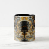 Ethereal Dance Of Light, Enchanting Art, Gift for Tweekleurige Koffiemok (Center)