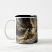 Ethereal Dance Of Light, Enchanting Art, Gift for Tweekleurige Koffiemok (Links)