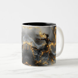 Ethereal Dance Of Light, Enchanting Art, Gift for Tweekleurige Koffiemok