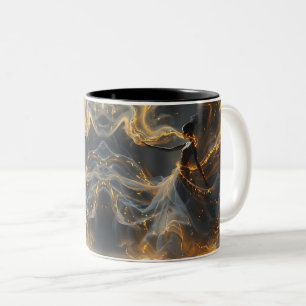 Ethereal Dance Of Light, Enchanting Art, Gift for Tweekleurige Koffiemok