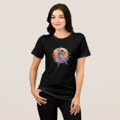 Ethereal Dancer Flowing Skirt Neon Art Tri-Blend Shirt (Voorkant volledig)
