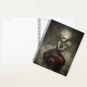Ethereal Dark Fairy in Petal Dress with Rose Planner (Display)