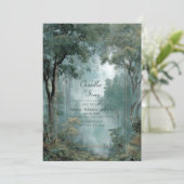 Ethereal Deep Forest Gold Frame Misty Woodland Kaart (Staand voorkant)