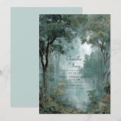 Ethereal Deep Forest Gold Frame Misty Woodland Kaart (Voorkant / Achterkant)