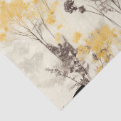 Ethereal Delicate Black Yellow Flowers Butterfly Tissuepapier (Detail)