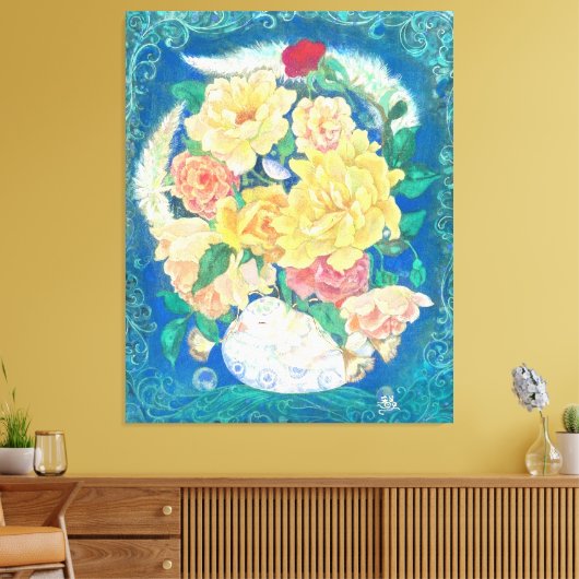 Ethereal Dove Bloom Canvas Afdruk (Insitu (Woonkamer))