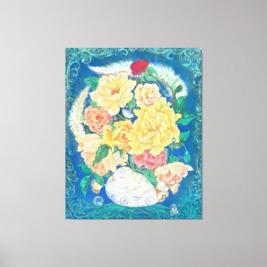 Ethereal Dove Bloom Canvas Afdruk (Voorkant)