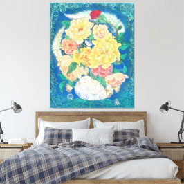 Ethereal Dove Bloom Canvas Afdruk