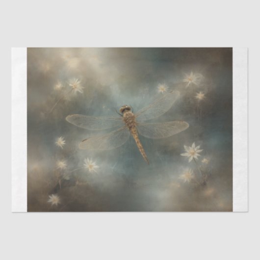Ethereal Dragonfly – Dreamlike Fantasy Decoupage Tissuepapier (Voorkant)