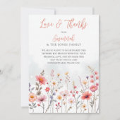 Ethereal Dreamy Wildflowers Coral Script Photo Bedankkaart (Voorkant)