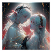 Ethereal Elf Lovers – Cosmic Fantasy Wall Art Perfect Poster (Voorkant)
