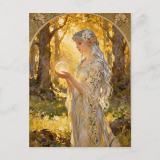 Ethereal Elf Maiden Art Nouveau Style Briefkaart