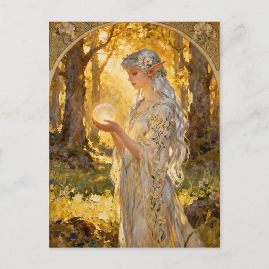 Ethereal Elf Maiden Art Nouveau Style Briefkaart (Voorkant)