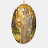 Ethereal Elf Maiden - Art Nouveau Style Keramisch Ornament (Links)