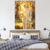 Ethereal Elf Maiden in Art Nouveau Style Canvas Afdruk (Insitu (Slaapkamer))