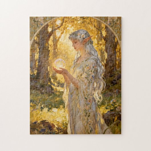 Ethereal Elf Maiden in Art Nouveau Style Legpuzzel (Verticaal)