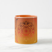 Ethereal Embers – Rood & Oranje Bloemschildering Mok (Midden)