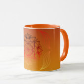 Ethereal Embers – Rood & Oranje Bloemschildering Mok (Voorkant rechts)