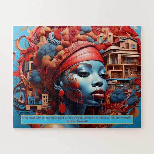 Ethereal Essence: African Dreams Portrait Motivate Legpuzzel (Horizontaal)