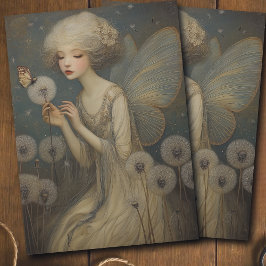 Ethereal Fairy & Dandelion Magical Decoupage Art Tissuepapier