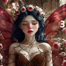 Ethereal Fairy Surrounded By Vibrant Pink Roses Tissuepapier