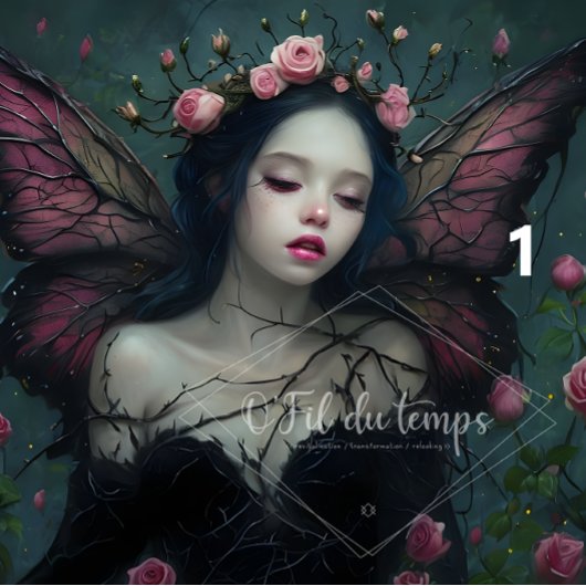 Ethereal Fairy Surrounded By Vibrant Pink Roses Tissuepapier